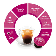 Espresso poured into a cup with crema from NESCAFÉ Dolce Gusto capsule.