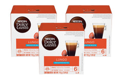 Nescafé Dolce Gusto Lungo Decaf capsules close-up for a rich decaf brew