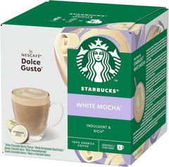 NESCAFÉ Dolce Gusto Starbucks White Mocha pods pack for quick at-home ritual.