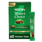 NESCAFÉ Taster's Choice Decaf House Blend pack of 60 sachets for quick, convenient mornings.