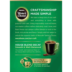 Close-up of NESCAFÉ Taster's Choice Decaf sticks for quick brewing.