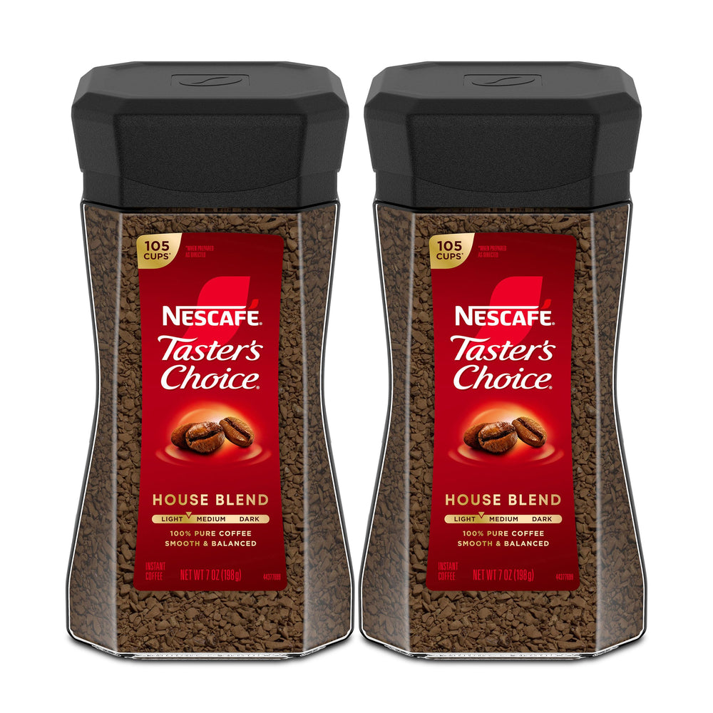 NESCAFÉ Taster's Choice House Blend two-jar pack for quick mornings.