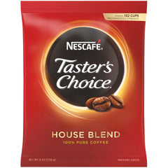 NESCAFE Taster's Choice House Blend coffee pouch 8oz for quick, smooth cups.