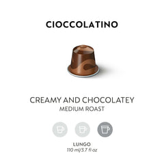 Nespresso Cioccolato capsules ready to brew into a smooth espresso.