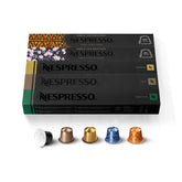 Nespresso Original Line mild roast 50-count pack on kitchen shelf for easy mornings.