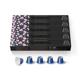 Nespresso Tokyo Lungo pod pack featuring aluminum capsules for fresh, café-style coffee at home.