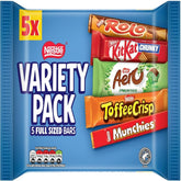 Nestle British chocolate variety pack assortment display, ideal for sharing at gatherings.