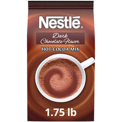 Nestle Hot Cocoa bulk bag with dark chocolate mix, ideal for cafeterias and large beverage stations.
