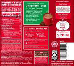 Pour Nestle Hot Cocoa powder into hot water for a quick drink.