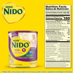 NIDO Lacto-Ease ingredient label with key vitamins.
