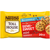 Nestlé Toll House semi-sweet morsels bag closeup, ideal for baking desserts