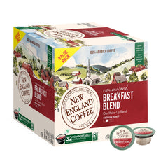 New England Coffee Breakfast Blend pods for quick mornings.