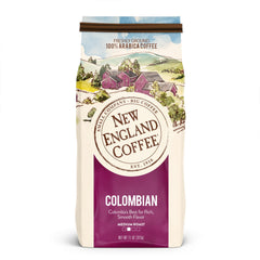 New England Coffee Colombian Medium Roast bag with rich aroma for mornings