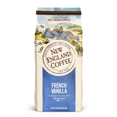 New England Coffee French Vanilla 18oz bag — aromatic, ideal for cozy morning rituals.