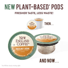 New England Coffee hazelnut creme steaming cup aroma for cozy moments