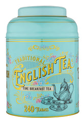 New English Teas forget-me-not florals tin for elegant storage
