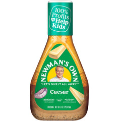 Newman's Own Caesar dressing 16oz bottle showcases a creamy texture for classic Caesar salads.