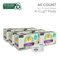 Newman's Own Organic French Roast K-Cup pods back-label highlighting certifications.
