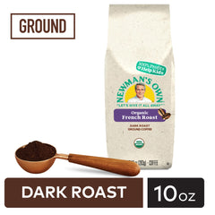 Newman's Own Organics French Roast label featuring kosher and organic marks