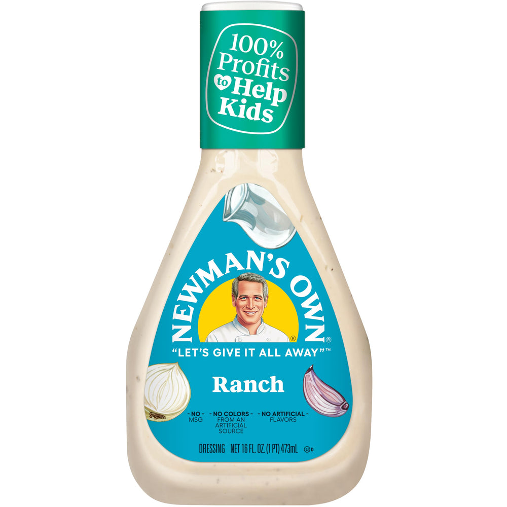 Newman's Own Ranch dressing bottle showcasing creamy flavor for salads