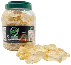 NEZKA Cassava Chips plant and chips display highlighting natural cassava base