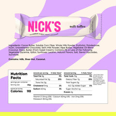 N!CK'S Soft Toffee Bar reveals creamy milk chocolate with caramel core.