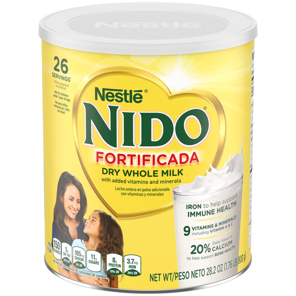NIDO Fortificada canister front view for easy family nutrition