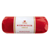 Niederegger Classic Marzipan Loaf with crisp dark chocolate front view, ideal as a refined gift.