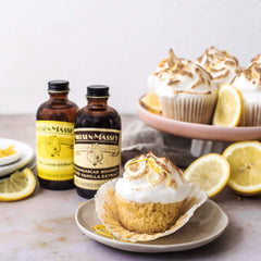 Close-up of ingredients showing high quality lemon oil used in Nielsen-Massey extract
