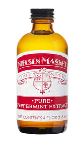 Nielsen-Massey Peppermint Extract bottle front view for bright, versatile baking