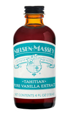 Nielsen-Massey Tahitian vanilla bottle front for premium baking and cooking.