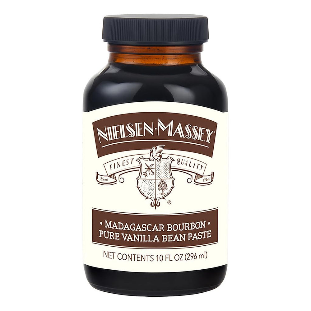 Nielsen-Massey vanilla bean paste bottle with real specks for authentic vanilla flavor