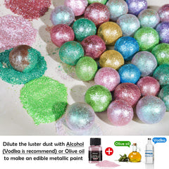 NiHome edible glimmer dust on cocktails for sparkling finish