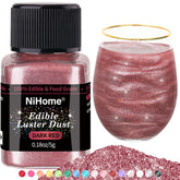 NiHome edible glitter powder bottle pour adds rich dark red sparkle to cocktails.