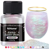 NiHome edible glimmer powder iridescent bottle adds premium sparkle to drinks.