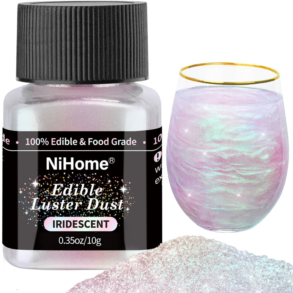 NiHome edible glitter powder iridescent pour adds dazzling color to beverages