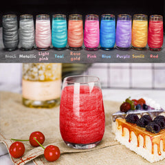 NiHome red glitter dust sprinkled on cake for dessert sparkle