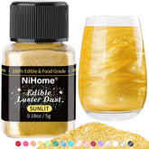 NiHome edible glimmer powder on sunlit cake adds vibrant sparkle for celebrations.