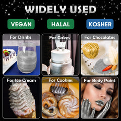 NiHome glimmer luster dust on cupcakes for metallic decoration.