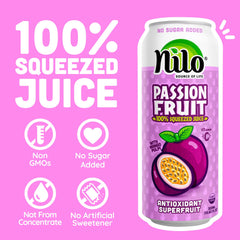 NILO Passion Fruit Juice 12-pack packaging, convenient for families.