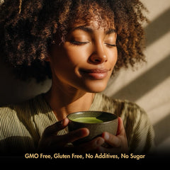 Nippon Matcha stone-ground powder delivers a fine texture for easy blending.
