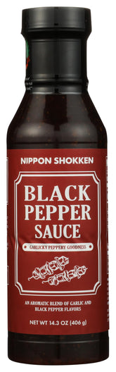 Nippon Shokken Black Pepper Sauce bottle, ideal for stir-fries and dipping