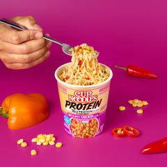 NISSIN Cup Noodles Protein noodles and vegetables in a cup for a heartily balanced meal