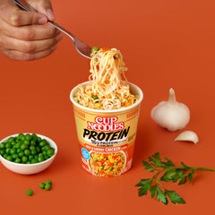 NISSIN Cup Noodles Protein noodles with vegetables in a bowl