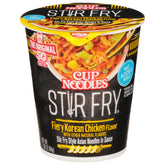NISSIN Cup Noodles Stir Fry Fiery Chicken cup front view for quick meals