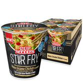 NISSIN Cup Noodles Stir Fry Honey Sesame Chicken packaging opening—quick, convenient meal for busy days.