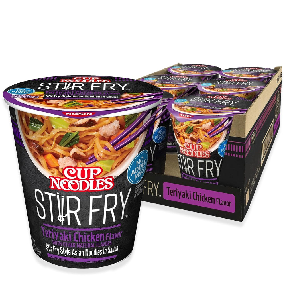 NISSIN Cup Noodles Stir Fry Teriyaki Chicken cup for a quick, flavorful meal.