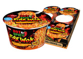 NISSIN Hot & Spicy Fire Wok packaging shows bold signature sauce.
