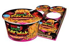 NISSIN Hot & Spicy Fire Wok steaming bowl for a bold, quick meal.