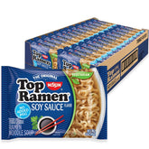Nissin Top Ramen soy sauce bowl, ideal for quick meals.